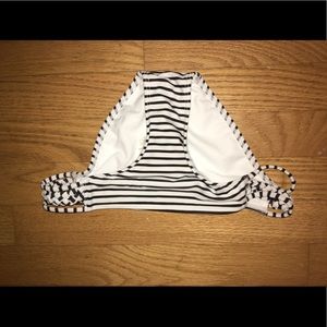 Hollister black and white striped bikini bottoms